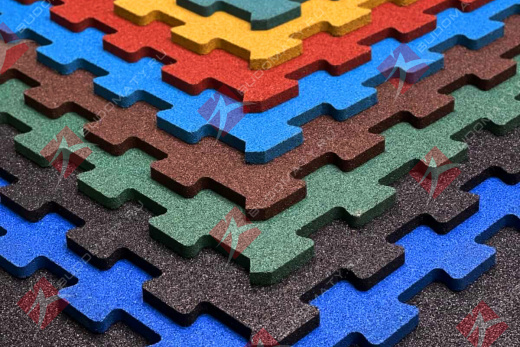 Резиновое покрытие Puzzle 1000×1000×30 мм. Доставка в Волгоград.